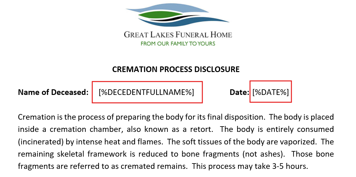 DocX form with [%DECEDENTFULLNAME%] and [%DATE%] tags added