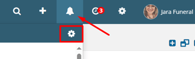 Notifications settings gear icon