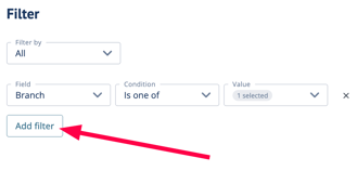 Once you've made your selections > Add filter