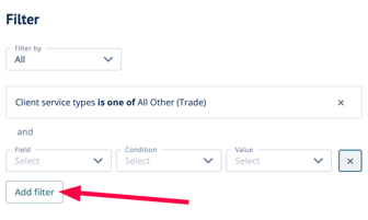 Once you've made your selections > Add filter