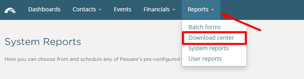 Reports > Download center