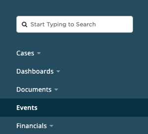 events in menu