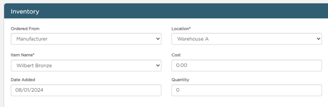 Add inventory fields