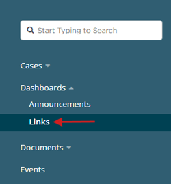 Admin > Dashboards > Links