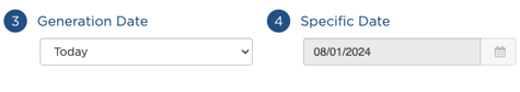 generation date and specific date boxes