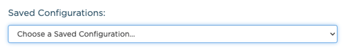 saved configurations dropdown