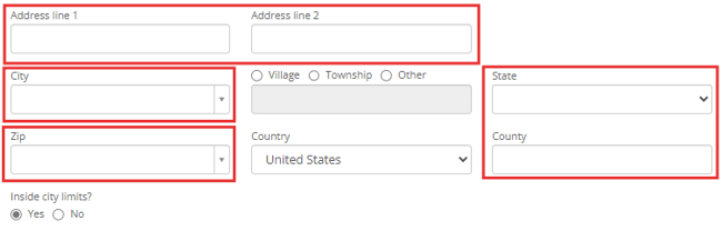 Address information under Decedent section