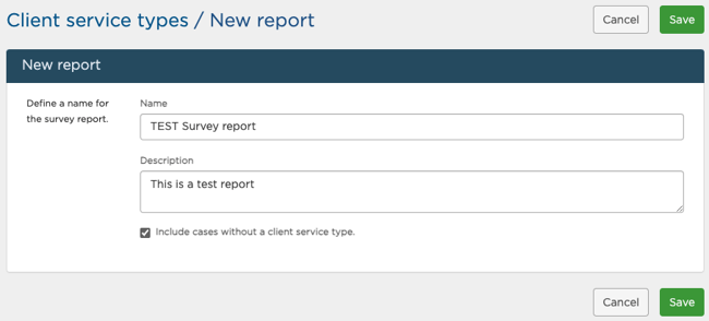 New report page