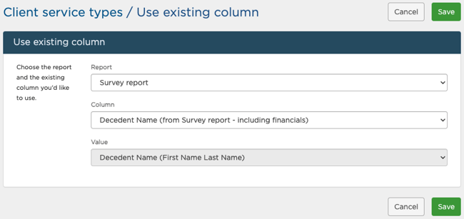 use existing column page