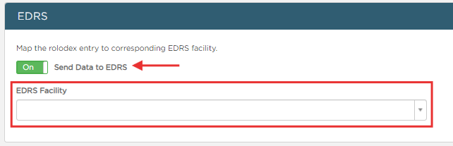 EDRS settings in contact entry