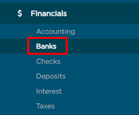 Click on Banks page