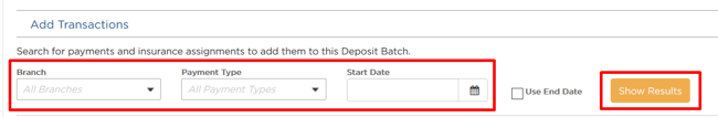 Enter in filters and click "Show Results" button