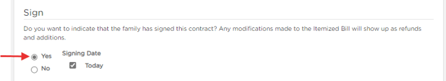 Yes radio button