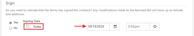 Manually update sign date