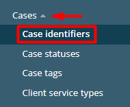Under Admin Settings go to Cases > Case Identifiers