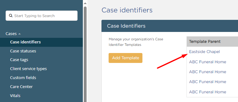 Then select the Template Parent that needs to be reset.
