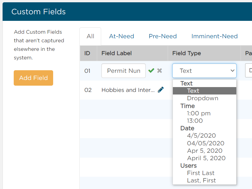 Add & Edit Custom Fields