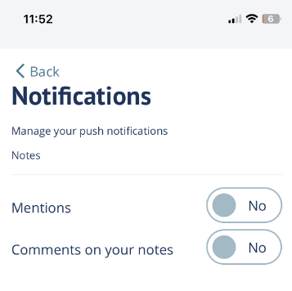 Configure notifications setting