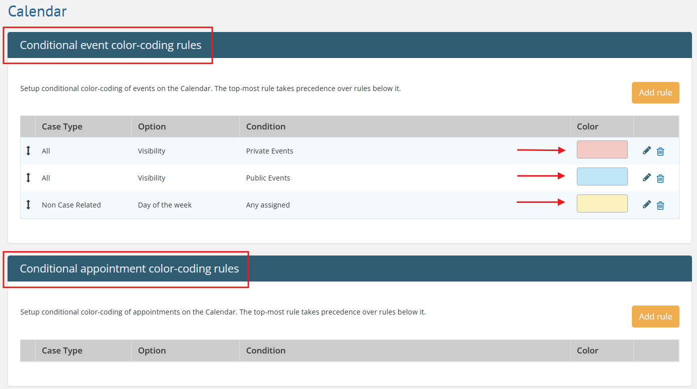 Color code your calendar