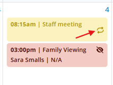 Repeat icon on a calendar event