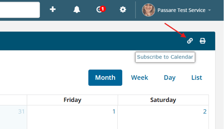 Subscribe to Calendar link icon