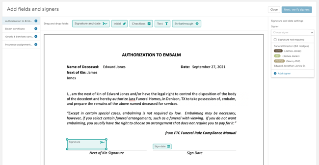 eSignatures editor