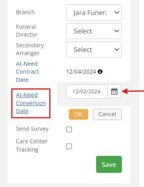 Editing At-need conversion date