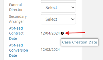At-need contract date information icon