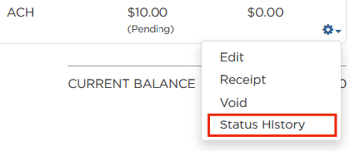status history option