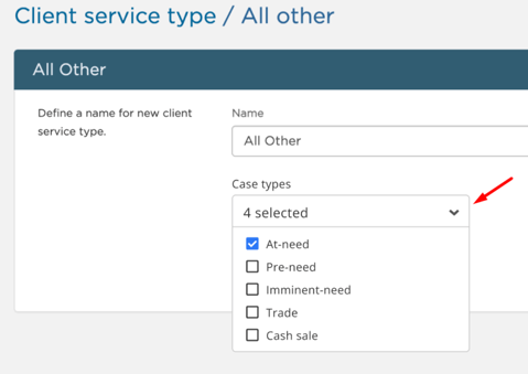 Case type selector 