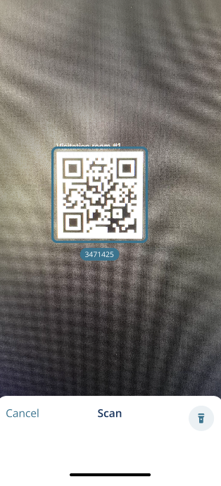 Scanner tool showing QR code