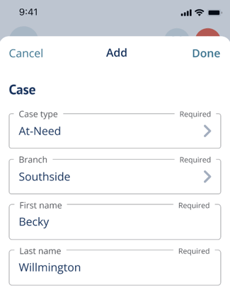 Add case fields