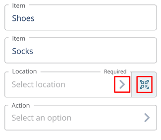 Assign location to items