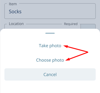 Take or choose photo