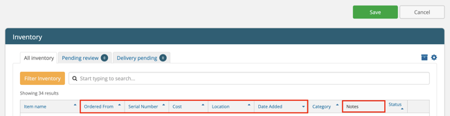 editable fields
