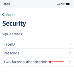 Security > Two-factor authentication