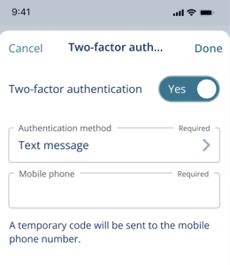 Select Text message and enter mobile phone
