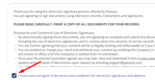 Accept terms and conditions