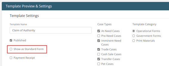 Show as Standard Form setting