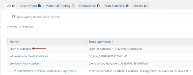 List of editable documents