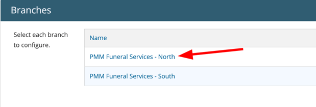 Under Branches section > select a&nbsp;Branch