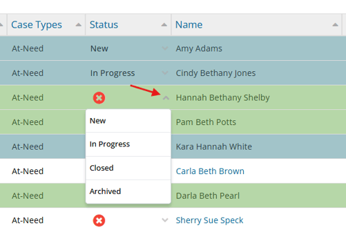 In-line editing dropdown on Whiteboard