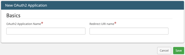 empty fields on the new oauth2 application modal