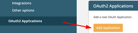 arrow pointing to the add application button