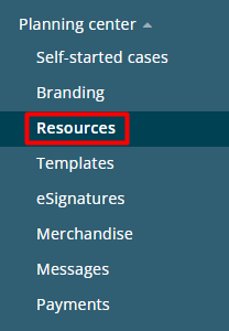 From Admin Settings go to Planning Center > Resources.