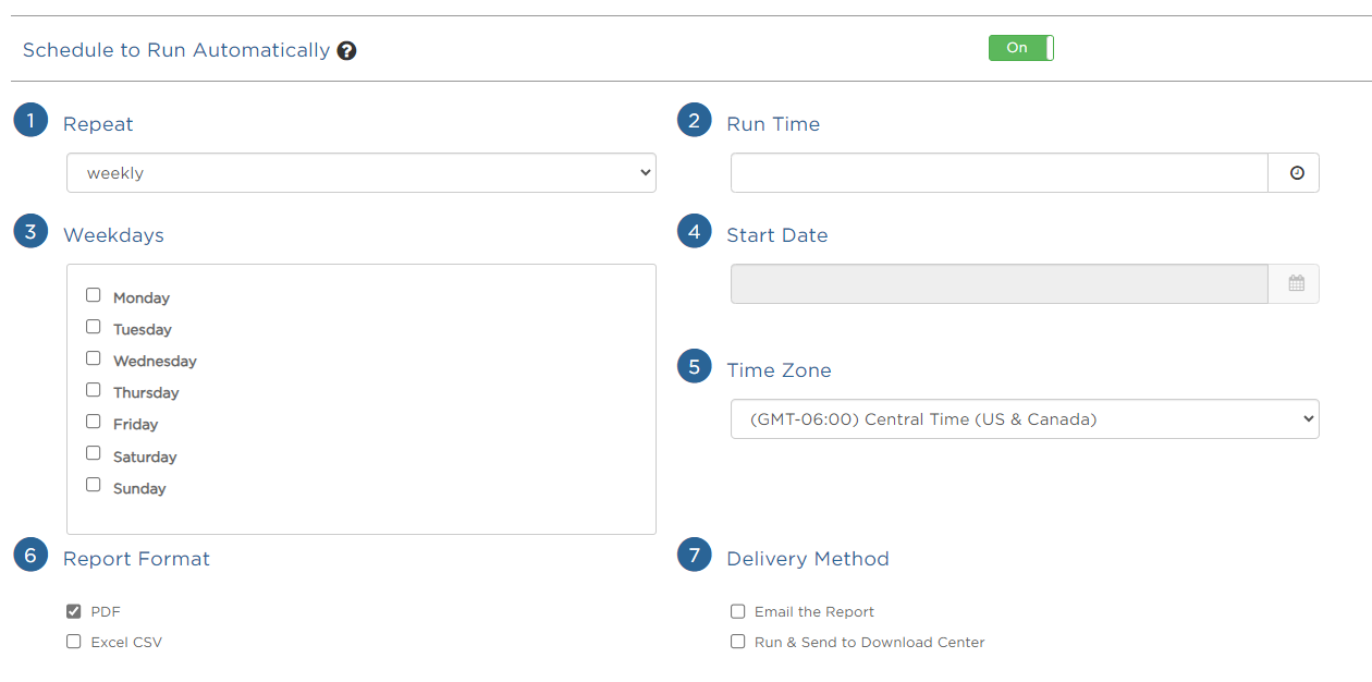 Run & customize User Reports