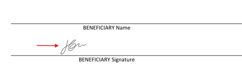 Drawn signature on document