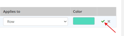 Check mark icon in rule settings