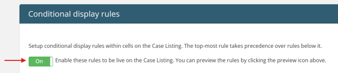 Enable display rules toggle