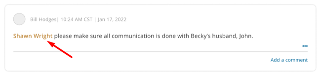 Orange text for user mentions